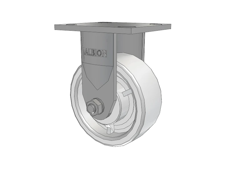 Albion Casters Stainless Kingpinless 5" x 2" White Nylon Wheel Rigid Caster with 4" x 4.5" Plate - Durable Industrial Mobility Solution - Model 120NW05251R Albion-Casters