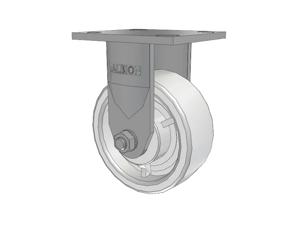 Albion Casters Stainless Kingpinless 5" x 2" White Nylon Wheel Rigid Caster with 4" x 4.5" Plate - Durable Industrial Mobility Solution - Model 120NW05251R Albion-Casters