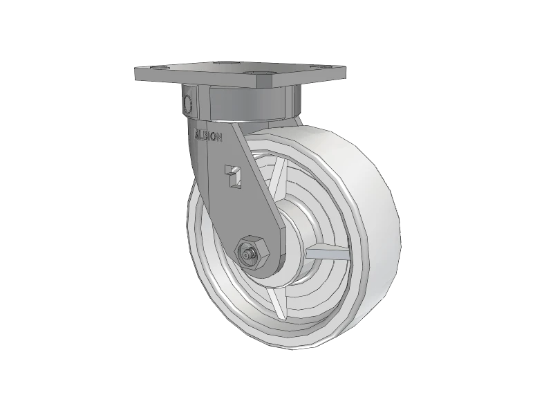 Albion Casters Stainless Kingpinless Caster – 6" x 2" White Nylon Wheel with 4" x 4.5" Plate – Model 120NW06201S – Durable, Smooth Rolling Industrial Caster Albion-Casters