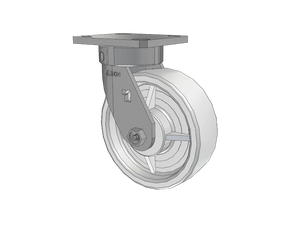 Albion 120NW06201S 6"x2" White Nylon Stainless Kingpinless Caster