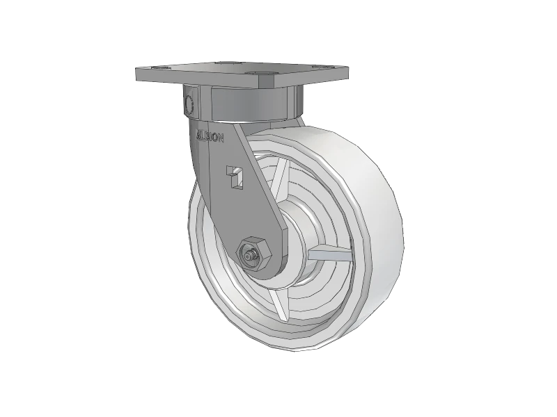 Albion Casters 6" x 2" Stainless Steel Kingpinless Caster with White Nylon Wheel and Delrin Bearing – 4" x 4.5" Plate, Model 120NW06251S | Heavy-Duty Industrial Caster for Smooth, Reliable Performance Albion-Casters