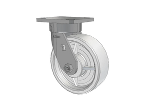 Albion 120NW06251S 6" x 2" White Nylon Stainless Kingpinless Caster