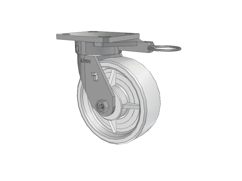 Albion Casters 6" x 2" White Nylon Wheel Caster with Stainless Steel Kingpinless Swivel Lock - High-Durability 4" x 4.5" Plate, Model 120NW06251SL Albion-Casters
