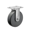 Faultless Medical 8" x 2" Black Nylon Stainless Steel Rigid Caster - 4" x 4-1/2" Top Plate, 1200 lbs Capacity | SKU: 120NX08228R-01 Faultless