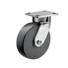 Faultless Medical 8" x 2" Black Nylon Stainless Steel Swivel Caster - 4" x 4-1/2" Top Plate, 1200 lbs Capacity | SKU: 120NX08228S-01 Faultless