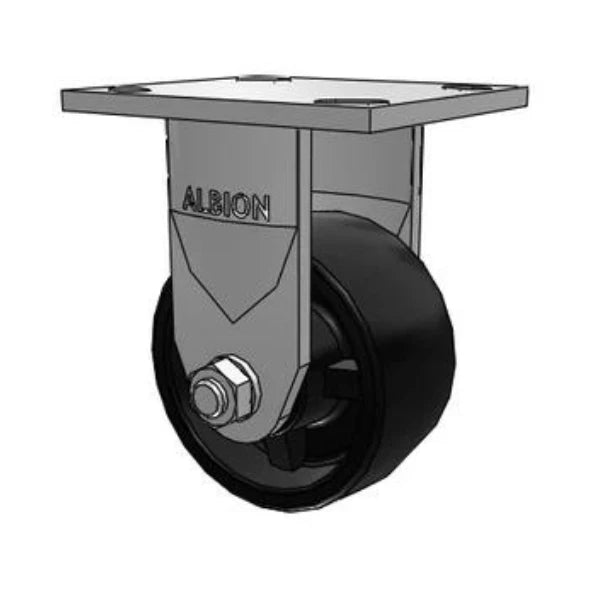 Stainless Kingpinless 4"x2" Polypropylene Wheel Rigid Caster with 4"x4.5" Plate Albion-Casters
