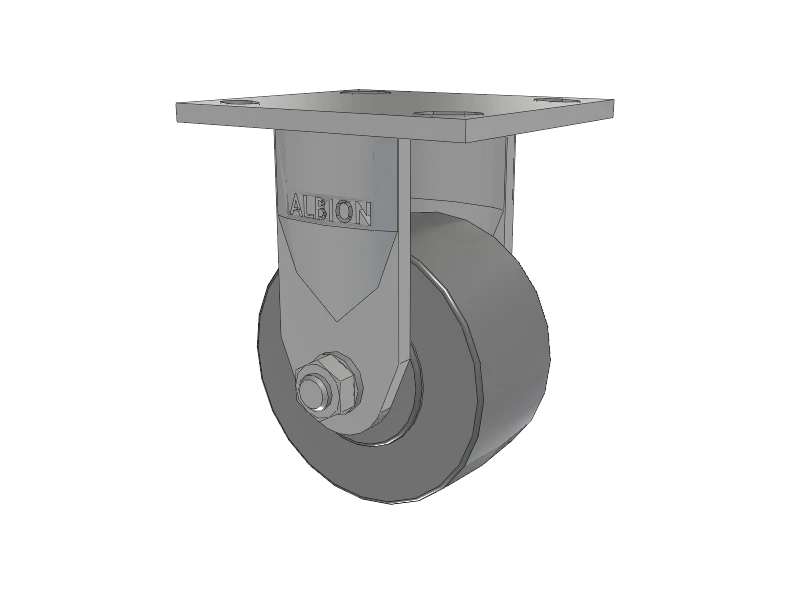 Albion Casters Stainless Steel Kingpinless Caster – 4" x 2" XP Solid Polyurethane Rigid Caster with 4" x 4.5" Plate, High Durability & Performance - Model 120XP04201R Albion-Casters