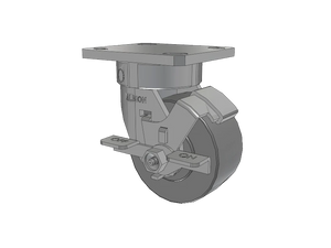 Albion 120XP04201SFBD 4" x 2" XP Poly Stainless Side-Lock Caster