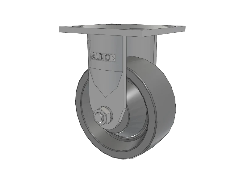 Albion Casters Stainless Steel Kingpinless Caster - 5" x 2" XP Solid Polyurethane Rigid Caster with 4" x 4.5" Plate - Heavy-Duty Load Capacity, Corrosion-Resistant, Durable Design - Model 120XP05201R Albion-Casters