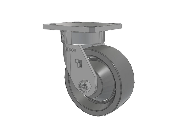 Albion Casters Stainless Kingpinless 5" x 2" XP Solid Polyurethane Caster - Heavy-Duty 4" x 4.5" Plate for Industrial & Commercial Use - Model 120XP05201S Albion-Casters