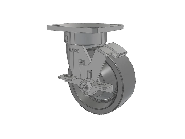 Albion Casters 5x2 Inch Stainless Kingpinless Side-Lock Caster - XP Solid Polyurethane with 4x4.5 Inch Plate - Model 120XP05201SFBD Albion-Casters