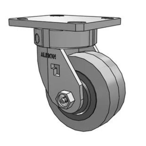 Stainless Steel Kingpinless 4"x2" Swivel Caster with Performance XS Rubber, 4"x4.5" Plate Albion-Casters