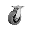 Faultless Medical 8" x 2" Grey Rubber Stainless Steel Swivel Caster - 4" x 4-1/2" Top Plate, 675 lbs Capacity | SKU: 120XS08201S-01 Faultless