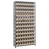 Steel Shelving Unit with 96 Plastic Bins - 12"x36"x75" Small Parts Storage System, 400 lbs Capacity -  | CasterHQ