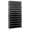 Steel Shelving Unit with 96 Plastic Bins - 12"x36"x75" Small Parts Storage System, 400 lbs Capacity -  | CasterHQ