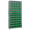 Steel Shelving Unit with 60 Plastic Bins - 12"x36"x75" Small Parts Storage System, 400 lbs Capacity -  | CasterHQ