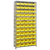 Steel Shelving Unit with 60 Plastic Bins - 12"x36"x75" Small Parts Storage System, 400 lbs Capacity -  | CasterHQ