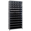 Steel Shelving Unit with 60 Plastic Bins - 12"x36"x75" Small Parts Storage System, 400 lbs Capacity -  | CasterHQ