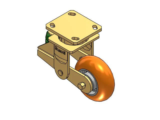 Albion Casters Shock-Absorbing Caster 5"x2" MAX-Efficiency Orange Poly-Spring with 4"x4.5" Plate - Heavy-Duty Industrial Caster for Smooth Movement and Load Support Albion-Casters