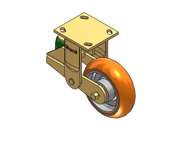 Albion Casters 6" x 2" Shock-Absorbing MAX-Efficiency Rigid Poly-Spring Caster with 4" x 4.5" Plate - High-Durability Orange Caster for Industrial Equipment (Model 141AN06228R) Albion-Casters
