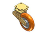 Albion Casters 8" x 2" Shock-Absorbing MAX-Efficiency Poly-Spring Caster with 4" x 4.5" Plate - High-Visibility Orange - Model 141AN08228S -  | CasterHQ