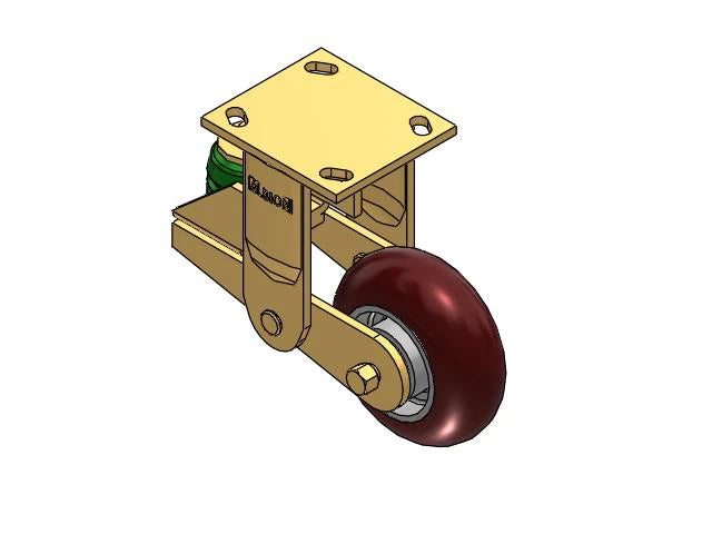 Albion Casters 5" x 2" Shock-Absorbing Rigid Poly-Spring Caster with 4" x 4.5" Plate - Maroon - High-Performance Industrial Caster - Model 141AX05228R Albion-Casters