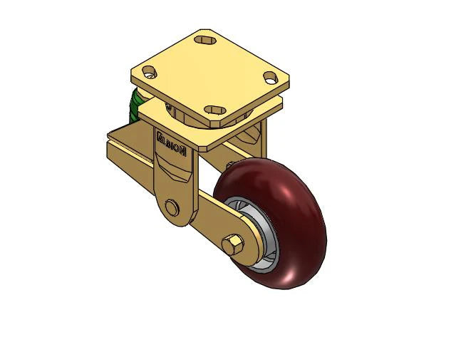 Albion Casters Shock-Absorbing 5" x 2" Poly-Spring Caster with 4" x 4.5" Plate - MAX-Efficiency Heavy-Duty Caster, Model 141AX05228S Albion-Casters