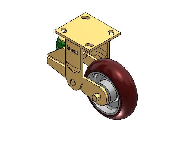 Albion Casters Shock-Absorbing 6" x 2" Maroon Rigid Poly-Spring Caster with 4" x 4.5" Plate - High-Performance Industrial Wheel for Heavy-Duty Equipment - Model 141AX06228R Albion-Casters