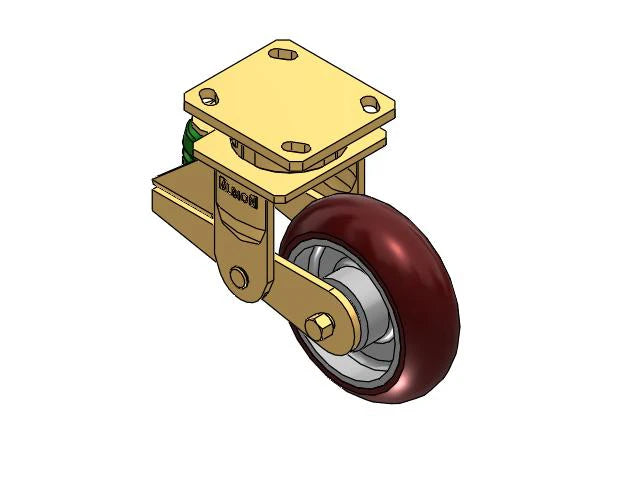 Albion Casters 6x2 MAX-Efficiency Shock-Absorbing Poly-Spring Caster with 4x4.5 Plate - Durable Maroon Caster for Heavy-Duty Industrial Use, Model 141AX06228S Albion-Casters