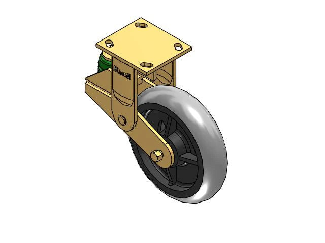 Albion Casters 8" x 2" Shock-Absorbing Performance XR Rubber Rigid Poly-Spring Caster with 4" x 4.5" Plate - Model 141XR08228R | Heavy-Duty Industrial Caster for Smooth Mobility Albion-Casters