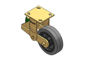 Albion 141XS06228R 6" x 2" Rubber Rigid Poly-Spring Caster