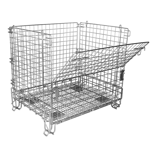 Durastar COLLAPSIBLE Wire 44-1/2 x 33 x 39 inch Open Foot Container with Casters Durastar