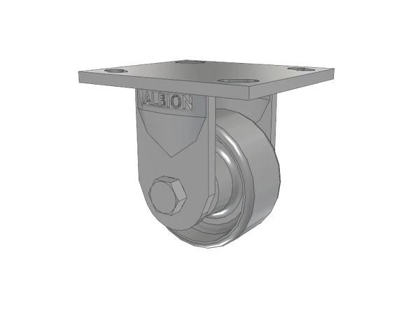 Albion Casters USA-Rig 3.25" x 1.5" Cast Iron Wheel Rigid Caster with 4" x 4.5" Plate - Durable, Heavy-Duty Performance for Industrial Applications - Model 16CA03101R Albion-Casters