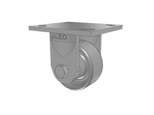Albion 16CA03101R 3.25" x 1.5" Cast Iron Rigid Caster 4" x 4.5" Plate