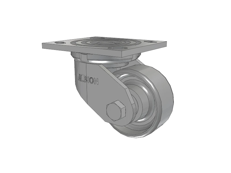 Albion Casters USA-Rig 3.25" x 1.5" Cast Iron Wheel Caster with 4" x 4.5" Plate - Heavy-Duty Rigid Caster for Industrial Use | Model 16CA03101S Albion-Casters