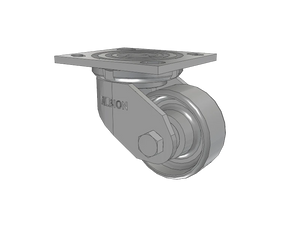 Albion 16CA03101S 3.25" x 1.5" Cast Iron Rigid Caster – 4" x 4.5" Plate