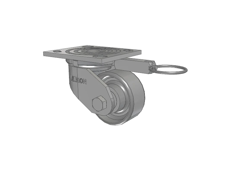 Albion Casters USA-Rig 3.25" x 1.5" Cast Iron Wheel Caster with Swivel Lock - 4" x 4.5" Plate for Enhanced Stability and Durability (Model 16CA03101SL) Albion-Casters