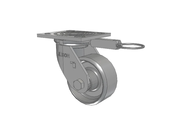 Albion Casters USA-Rig 4" x 2" Cast Iron Wheel Caster with Swivel Lock and 4" x 4.5" Plate - Heavy-Duty Mobility Solution for Industrial Equipment Albion-Casters