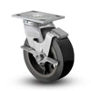 Albion Casters 6" x 2" Floor Protective - Side Locking Caster - USA-Made with Black Rubber on Iron Wheel, 500 lb Capacity, SKU 16MR06201SFBA Albion-Casters
