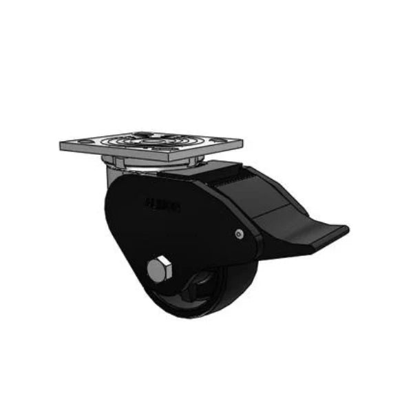 Albion Casters 4" x 2"  Industrial Line - Polypropylene Wheel Caster with Top Total Lock and 4" x 4.5" Plate - Durable Industrial Caster for Reliable Equipment Mobility Albion-Casters
