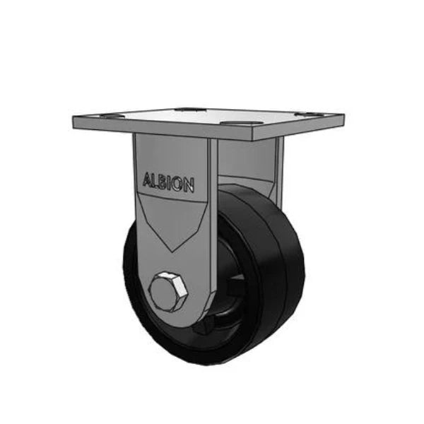Albion Casters 4" x 2" Polypropylene Wheel Rigid Caster with 4" x 4.5" Plate - Durable USA Industrial Line | Model 16PB04251R Albion-Casters