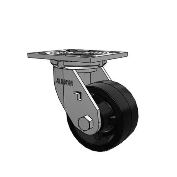 Albion Casters 4" x 2" Industrial Line - Polypropylene Wheel Caster with 4" x 4.5" Plate - Heavy-Duty Industrial Rig, Model 16PB04251S Albion-Casters