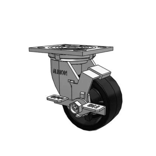 Albion Casters 4" x 2" Industrial Side Lock Caster with Polypropylene Wheel and 4" x 4.5" Plate - USA Made for Heavy-Duty Performance (Model 16PB04251SFBA) Albion-Casters