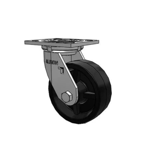Albion Casters 5" x 2" Industrial Line - Polypropylene Wheel Caster with 4" x 4.5" Plate - Heavy-Duty USA Rig Model 16PB05251S for Industrial Applications Albion-Casters