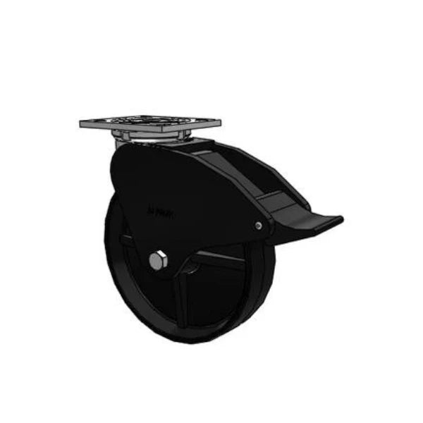 Albion Casters 8" x 2" Industrial Polypropylene Wheel Caster with Top Total Lock – Durable USA Rig Caster with 4" x 4.5" Plate – Model 16PB08251ST Albion-Casters