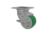 Albion Casters 4" x 2" USA-Rig Locking Caster with Green Polyurethane-on-Aluminum Wheel, 4" x 4.5" Plate - Heavy-Duty Industrial Caster for Smooth Mobility and Stability Albion-Casters