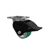 Albion Casters 4" x 2" Industrial Line Rigid Caster - USA-Made Polyurethane-on-Aluminum Wheel with Top Total Lock & 4" x 4-1/2" Plate | Model 16PD04201ST Albion-Casters