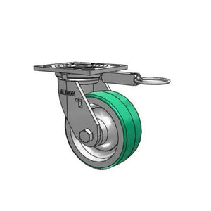Albion 16PD05201SL 5" x 2" Poly-on-Aluminum Rigid Caster – 4" x 4-1/2" Plate