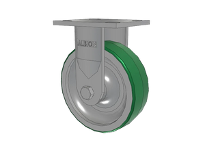 Albion 16PD06201R 6" x 2" Poly-on-Aluminum Rigid Caster 4" x 4.5" Plate