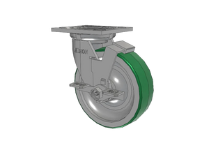 Albion 16PD06201SFBA 6" x 2" Poly-on-Aluminum Side Lock Caster – CasterHQ